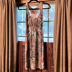 Racerback dress. Multicolored paisley print.Size MEDIUM.